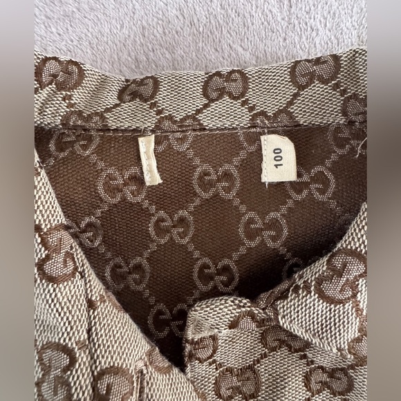 Monogram Toddler Jacket Beige Brown Old Money Quiet Luxury Preppy Size 100 - Picture 3 of 10